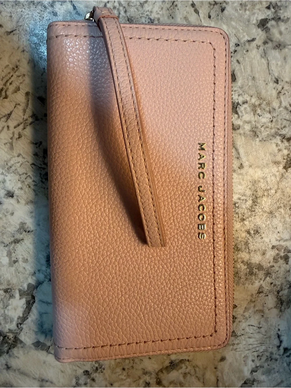 Marc Jacobs Blush Pink Zip-Around Leather Wallet